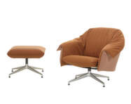 Křeslo Bascule Lowback s otomanem, Hola / blush pink / terracotta