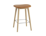 Barová stolička Fiber Stool 65cm Wood Base, cognac/oak