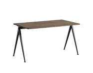 Pracovní stůl Pyramid Table 01, 140 x 75 x 74cm, black powder coated steel / smoked solid oak