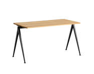 Pracovní stůl Pyramid Table 01, 140 x 65 x 74 cm, black powder coated steel / clear lacquered solid oak