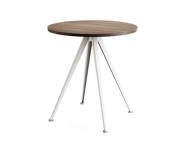 Kavárenský stolek Pyramid Table 21, Ø70 x 74 cm, beige powder coated steel / smoked solid oak