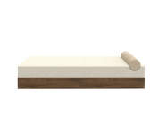 Mass Daybed, walnut base, Dedar Karakorum Ivory / Sørensen Royal Nubuck Off-white