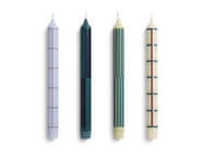 Svíčky Pattern Candle set 4ks, green and silver