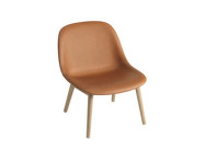 Křeslo Fiber Lounge Chair Wood Base, cognac leather / oak