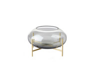 Svícen Échasse Hurricane, smoke/brushed brass