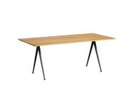 Jídelní stůl Pyramid Table 02, 190 x 85 x 74 cm, black powder coated steel / clear lacquered solid oak