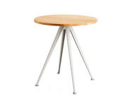 Kavárenský stolek Pyramid Table 21, Ø70 x 74 cm, beige powder coated steel / oiled solid oak