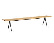 Lavice Pyramid Bench 12 250 cm, black powder coated steel / clear lacquered solid oak