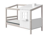 Domečková postel s jedním okénkem Classic, grey washed/white