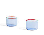 Set dvou sklenic Tint, light blue w. red rim