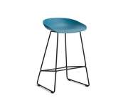 Barová stolička AAS 38 Low Black Powder Coated Steel, azure blue