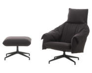 Křeslo Bascule Highback s otomanem, Cento / truffle / black