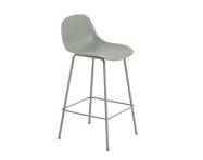 Barová stolička Fiber Stool 65cm s opěrkou, tube base, dusty green