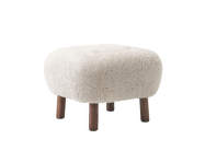 Pouf Little Petra ATD1, walnut / Sheepskin Moonlight