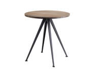 Kavárenský stolek Pyramid Table 21, Ø70 x 74 cm, black powder coated steel / smoked solid oak