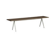 Lavice Pyramid Bench 12 190 cm, beige powder coated steel / smoked solid oak