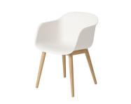 Židle Fiber Arm Chair, wood base, natural white/oak
