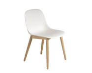 Židle Fiber Side Chair Wood Base, natural white/oak