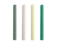 Svíčky Hexagon Candle set 4ks, greens and whites