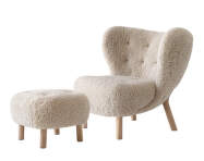 Křeslo Little Petra VB1 a pouf ATD1, oak/sheepskin Moonlight