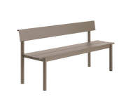 Lavice Linear Steel Bench s opěrkou 170 cm, taupe