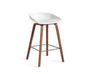 Barová stolička AAS 32 Low Lacquered Walnut Veneer, white