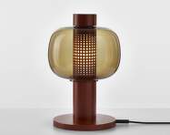 Stolní lampa Bonbori Small PC1164, smoke brown / copper metallic