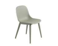 Židle Fiber Side Chair, wood base, dusty green