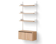Policová sestava Wall Shelf 1900 Cabinet Low w. Doors, oak/white