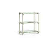 Policový systém Woody Column Low, smokey grey/clear glass