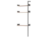 Policová sestava Rombe IF5 s pracovní deskou, anthracite/lacquered walnut