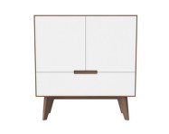 Komoda New Mood, white laminate/oiled walnut