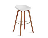 Barová stolička AAS 32 High Lacquered Walnut Veneer, white