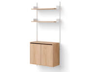 Policová sestava Wall Shelf 1900 Cabinet Tall w. Doors, oak/white