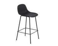 Barová stolička Fiber Stool 65cm s opěrkou, Tube Base, black