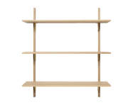 Police Sector Shelf L/L, natural oak/brass