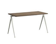 Pracovní stůl Pyramid Table 01, 140 x 65 x 74 cm, beige powder coated steel / smoked solid oak