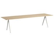 Jídelní stůl Pyramid Table 02, 300 x 85 x 74 cm, beige powder coated steel / matt lacquered solid oak