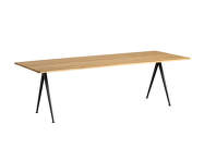 Jídelní stůl Pyramid Table 02, 250 x 85 x 74 cm, black powder coated steel / clear lacquered solid oak