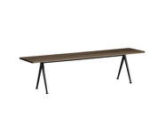 Lavice Pyramid Bench 12 190 cm, black powder coated steel / smoked solid oak