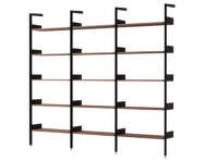 Policová sestava Rombe Konfigurace F, anthracite/lacquered walnut