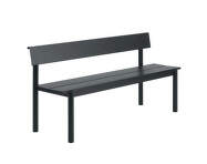 Lavice Linear Steel Bench s opěrkou 170 cm, black