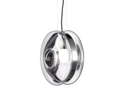 Závěsná lampa Orbital moon, clear/polished nickel