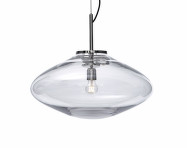 Závěsná lampa Disc, clear/nickel