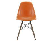 Židle Eames Fiberglass DSW, red orange/dark maple