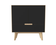 Komoda New Mood, black fenix laminate/white oiled oak