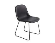 Židle Fiber Side Chair, sled base, black leather