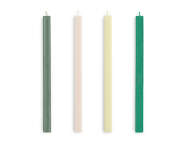 Svíčky Square Candle set 4ks, greens and whites