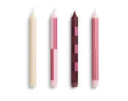 Svíčky Pattern Candle set 4ks, pink and bordeaux