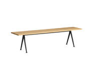 Lavice Pyramid Bench 12 190 cm, black powder coated steel / clear lacquered solid oak